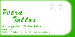 petra tallos business card